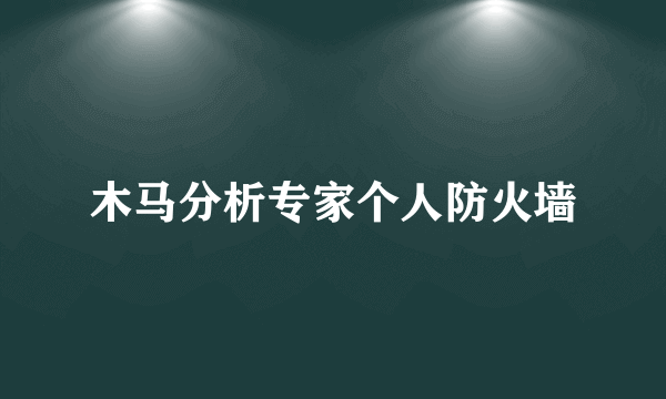 木马分析专家个人防火墙