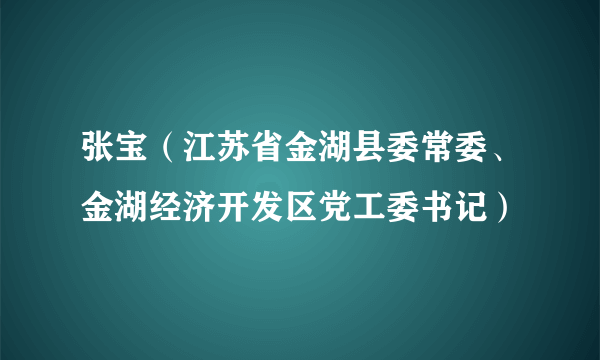 张宝（江苏省金湖县委常委、金湖经济开发区党工委书记）