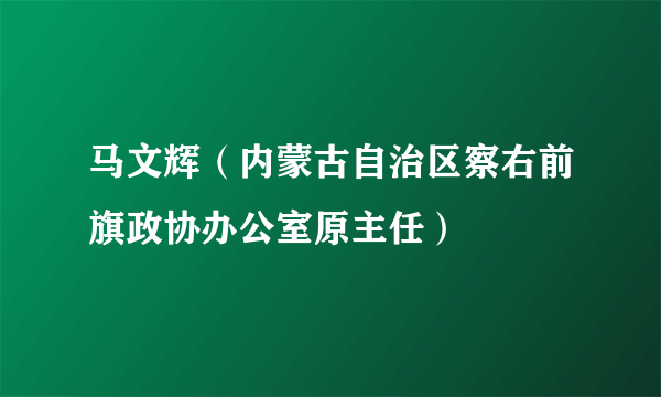 马文辉（内蒙古自治区察右前旗政协办公室原主任）