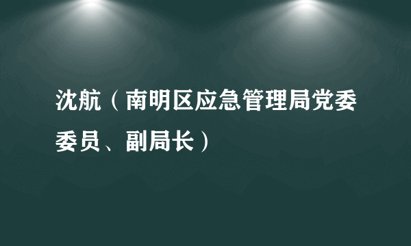 沈航（南明区应急管理局党委委员、副局长）