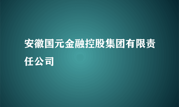 安徽国元金融控股集团有限责任公司