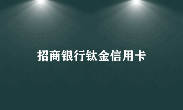 招商银行钛金信用卡