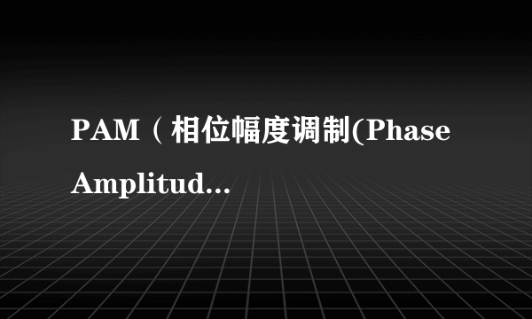 PAM（相位幅度调制(Phase Amplitude Modulation)）