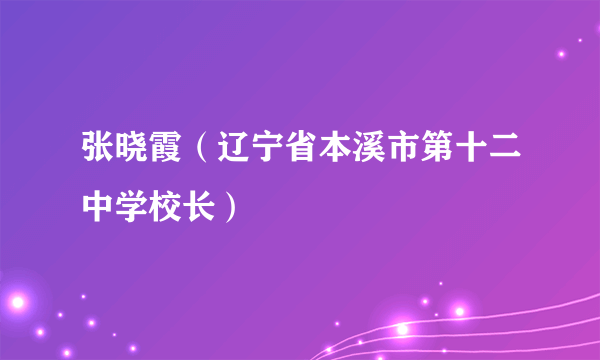 张晓霞（辽宁省本溪市第十二中学校长）