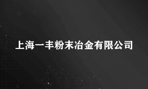 上海一丰粉末冶金有限公司