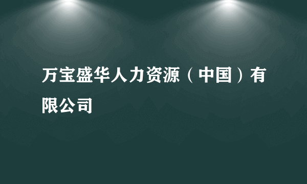 万宝盛华人力资源（中国）有限公司