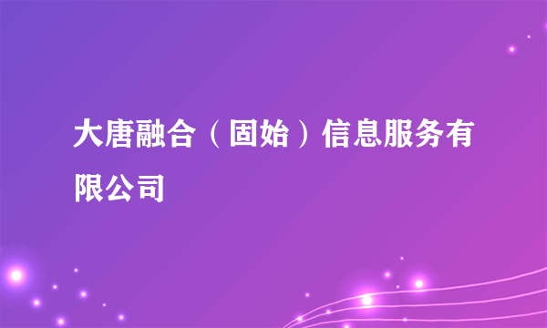 大唐融合（固始）信息服务有限公司