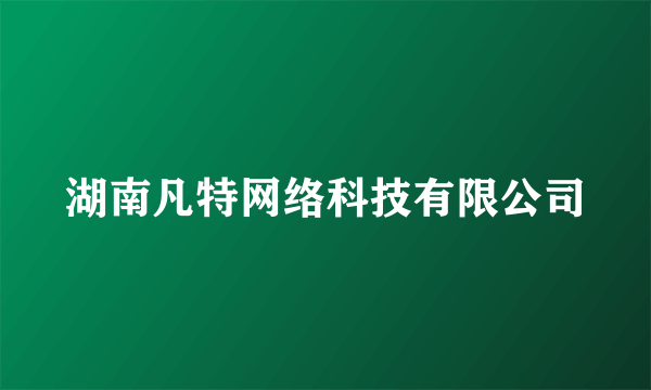 湖南凡特网络科技有限公司