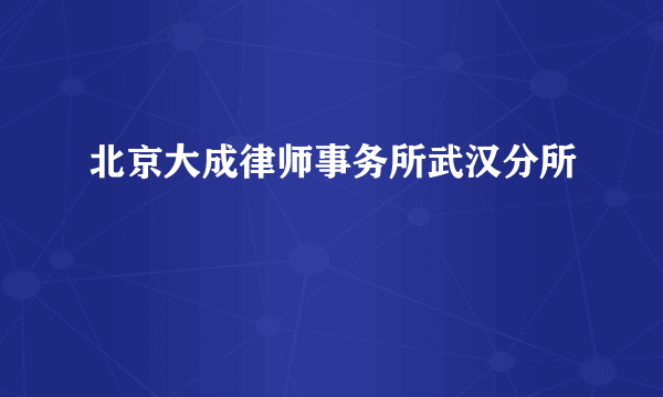 北京大成律师事务所武汉分所