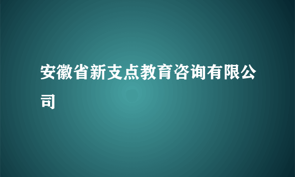 安徽省新支点教育咨询有限公司