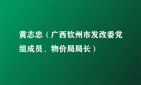 黄志忠（广西钦州市发改委党组成员、物价局局长）