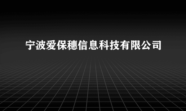 宁波爱保穗信息科技有限公司