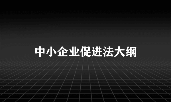 中小企业促进法大纲