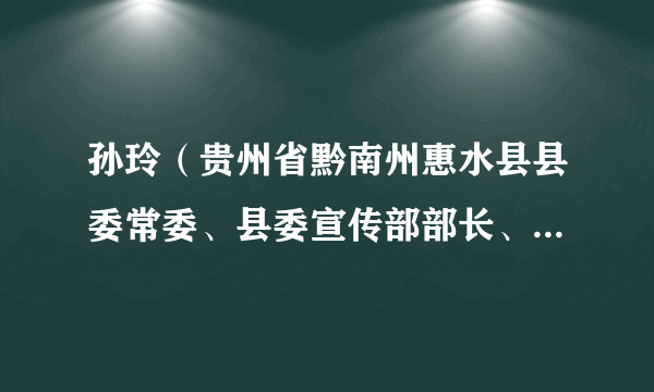 孙玲（贵州省黔南州惠水县县委常委、县委宣传部部长、惠水县人民代表大会常务委员会副主任）