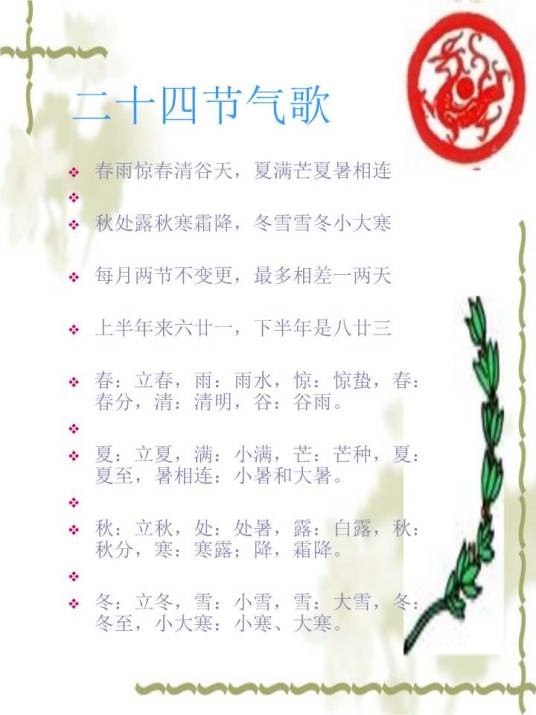 节气歌（中国古代按照节气编写的歌诀）