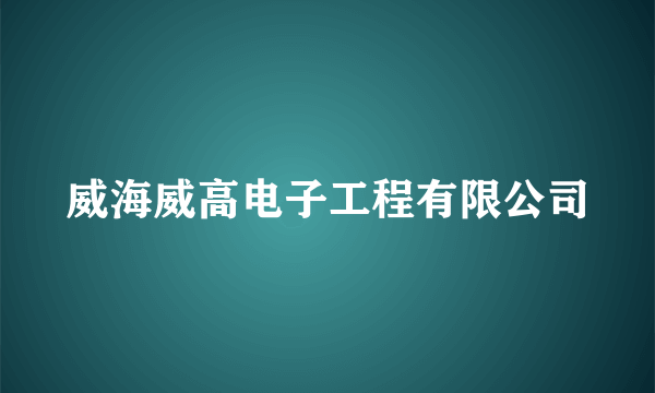 威海威高电子工程有限公司