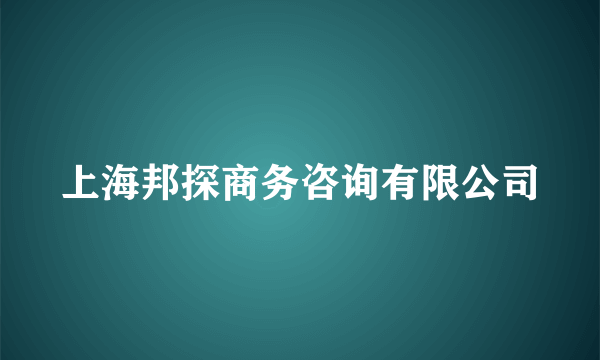 上海邦探商务咨询有限公司