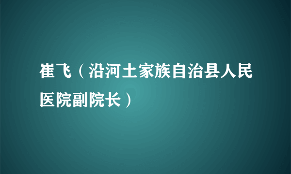 崔飞（沿河土家族自治县人民医院副院长）