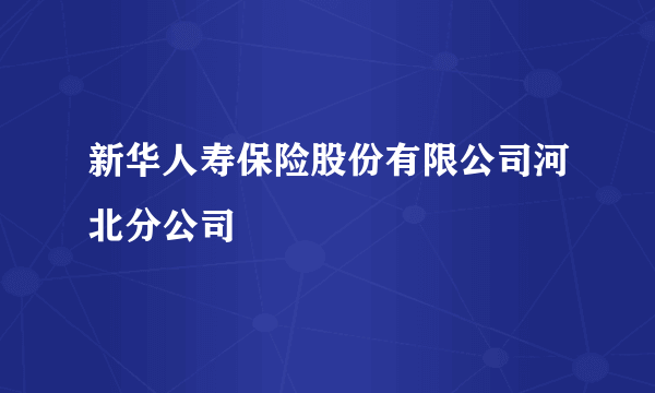 新华人寿保险股份有限公司河北分公司