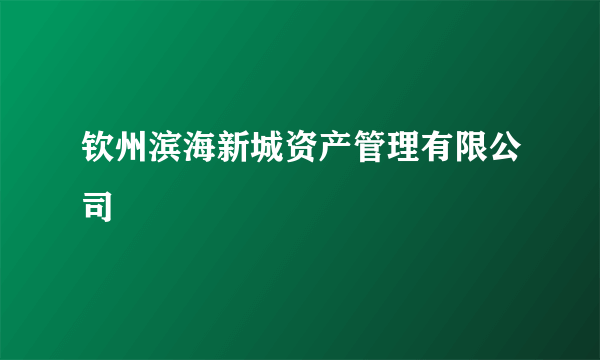 钦州滨海新城资产管理有限公司