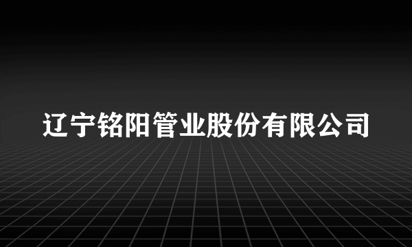 辽宁铭阳管业股份有限公司