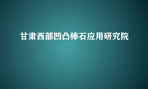 甘肃西部凹凸棒石应用研究院