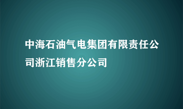 中海石油气电集团有限责任公司浙江销售分公司