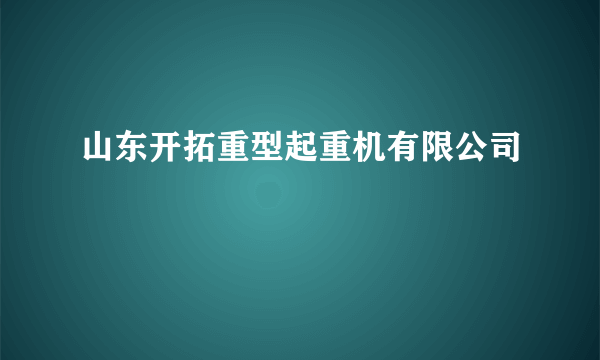 山东开拓重型起重机有限公司