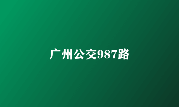 广州公交987路