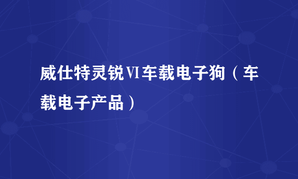 威仕特灵锐Ⅵ车载电子狗（车载电子产品）