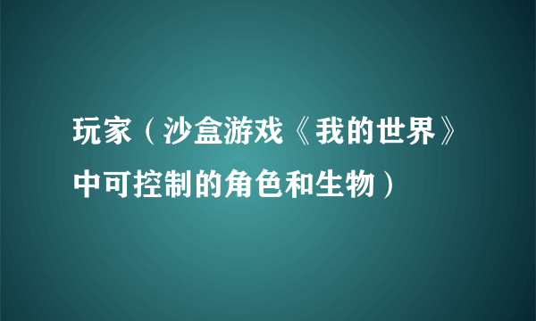 玩家（沙盒游戏《我的世界》中可控制的角色和生物）