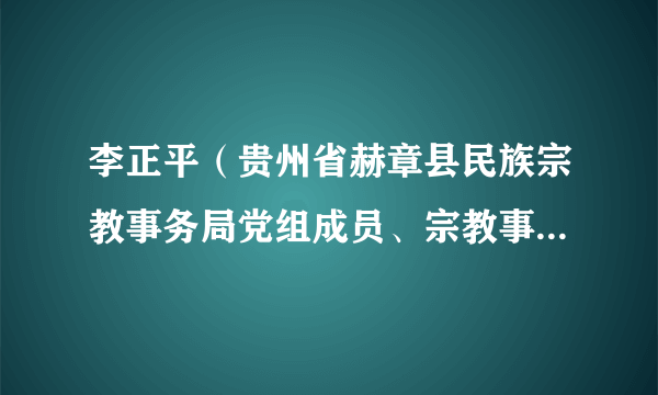 李正平（贵州省赫章县民族宗教事务局党组成员、宗教事务执法大队大队长）