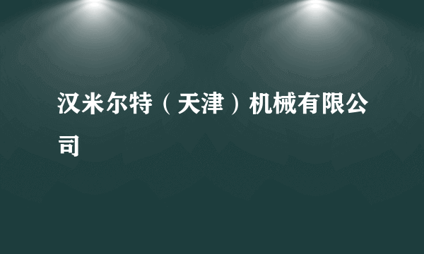 汉米尔特（天津）机械有限公司