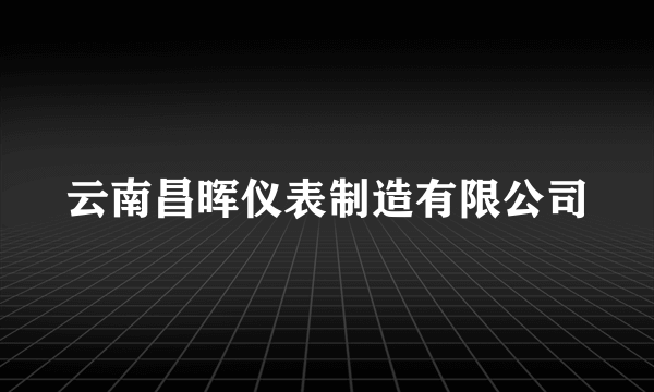 云南昌晖仪表制造有限公司