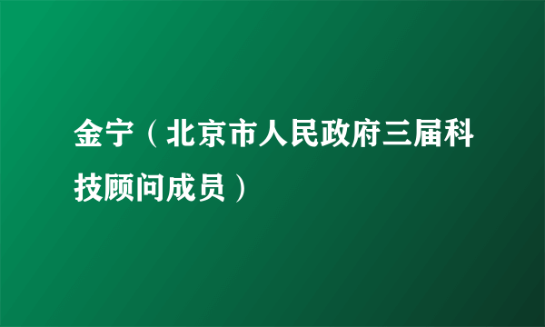 金宁（北京市人民政府三届科技顾问成员）