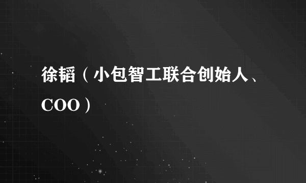 徐韬（小包智工联合创始人、COO）