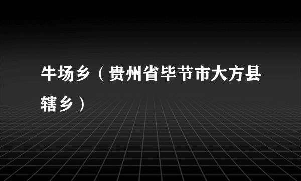 牛场乡（贵州省毕节市大方县辖乡）