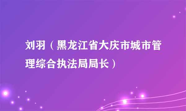 刘羽（黑龙江省大庆市城市管理综合执法局局长）