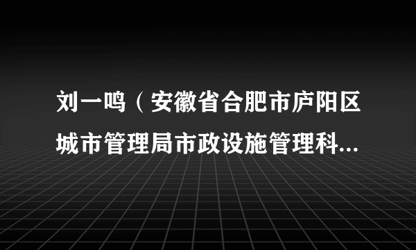 刘一鸣（安徽省合肥市庐阳区城市管理局市政设施管理科原副科长）