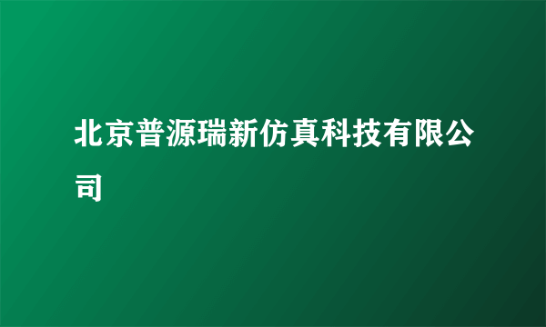 北京普源瑞新仿真科技有限公司