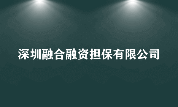 深圳融合融资担保有限公司