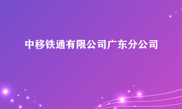 中移铁通有限公司广东分公司