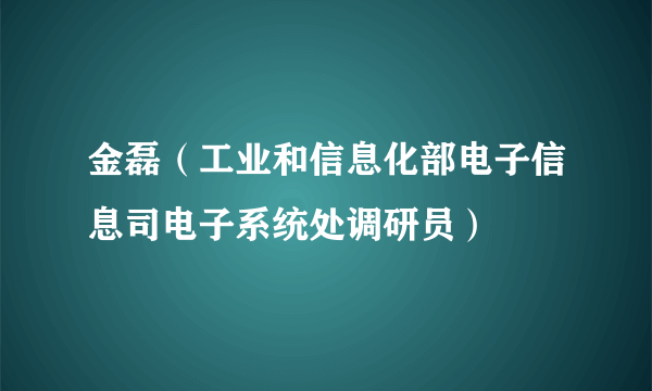 金磊（工业和信息化部电子信息司电子系统处调研员）