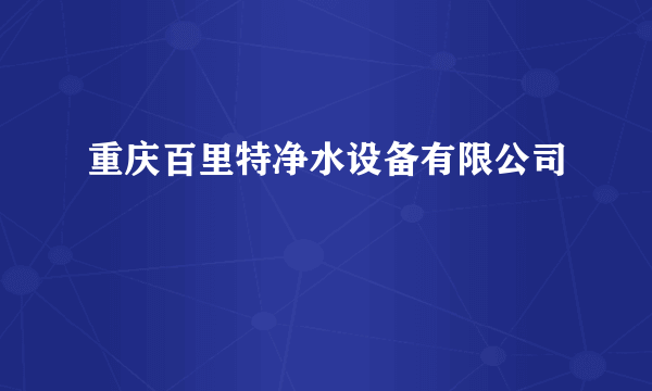 重庆百里特净水设备有限公司