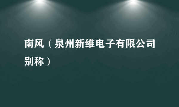 南风（泉州新维电子有限公司别称）