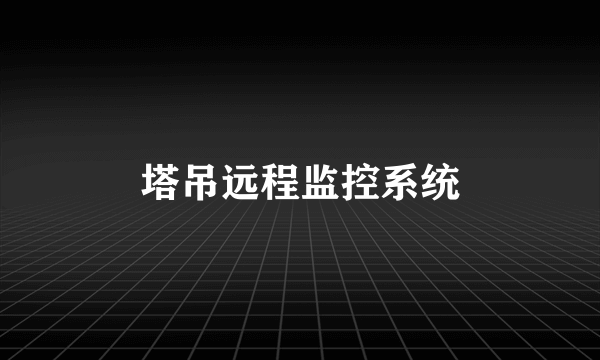 塔吊远程监控系统