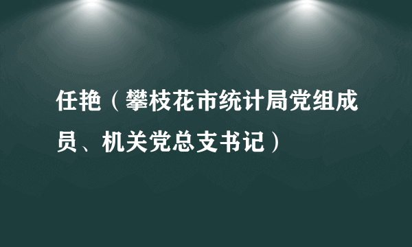 任艳（攀枝花市统计局党组成员、机关党总支书记）