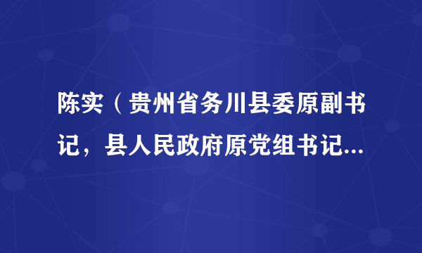 陈实（贵州省务川县委原副书记，县人民政府原党组书记、县长）