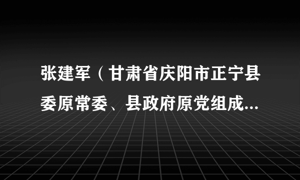 张建军（甘肃省庆阳市正宁县委原常委、县政府原党组成员、副县长（挂职））