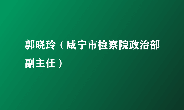 郭晓玲（咸宁市检察院政治部副主任）